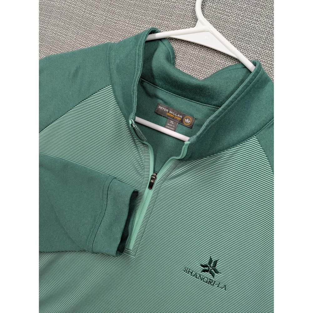 Peter Millar Crown Sport Pullover Mens XL Green 1/4 Zip Golf Shirt Shangrila